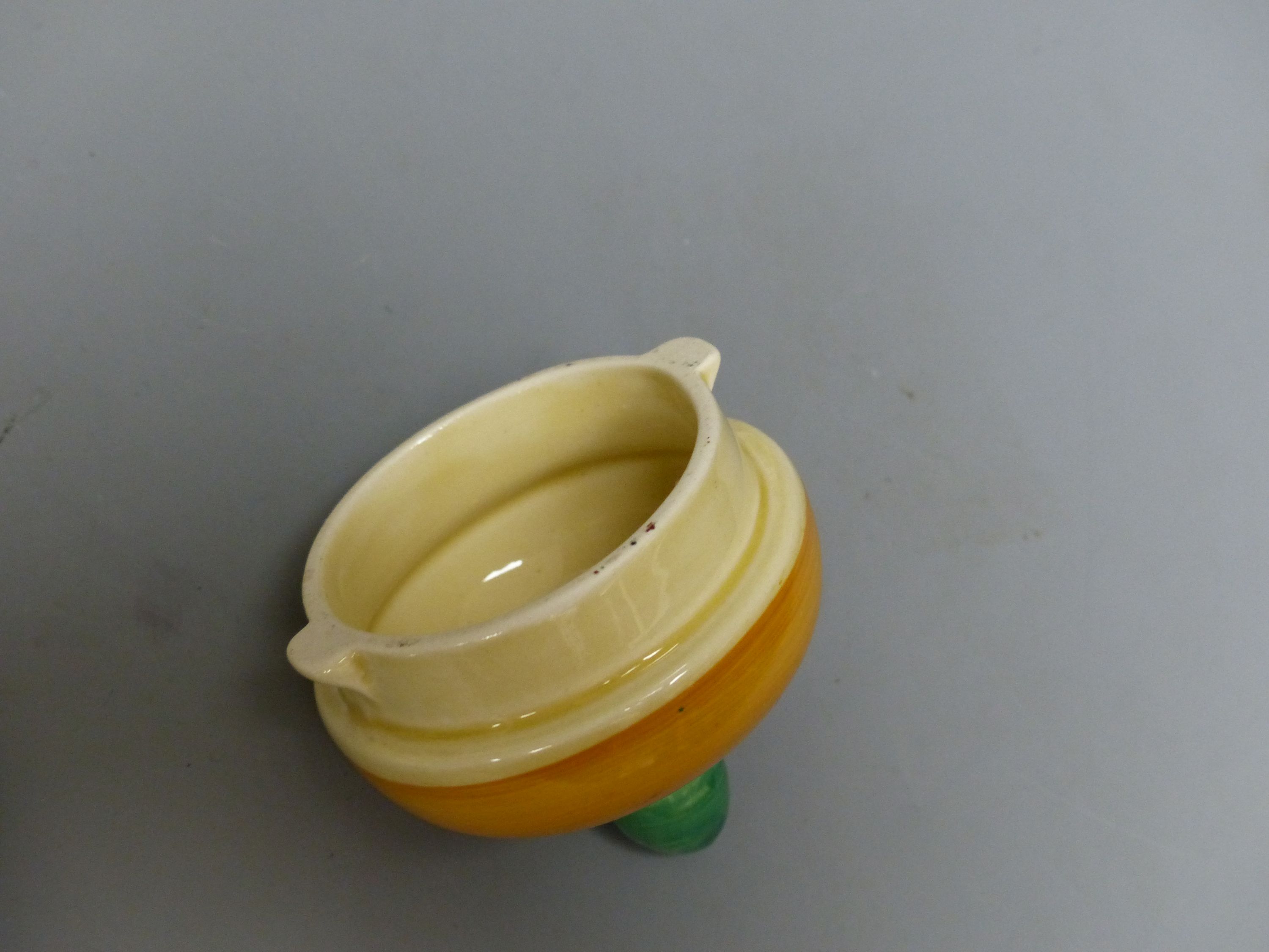 A rare 1930s Susie Cooper coffee set, pattern E283, triangular Susie Cooper Productions mark